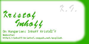 kristof inhoff business card